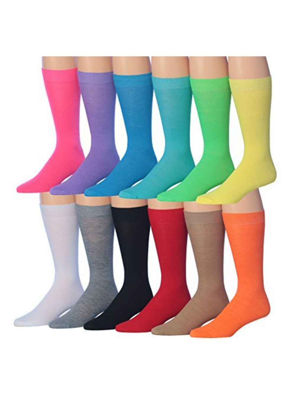 JAMES FIALLO Men's 12 Pairs Casual Novelty Rainbow-inspired Palette