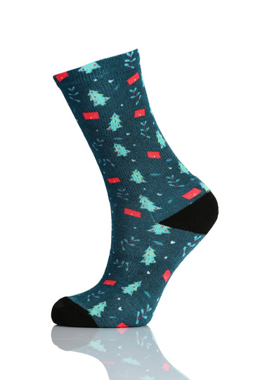 Christmas and Hanukkah Holiday Colorful CoolMax Crew Socks for Men &