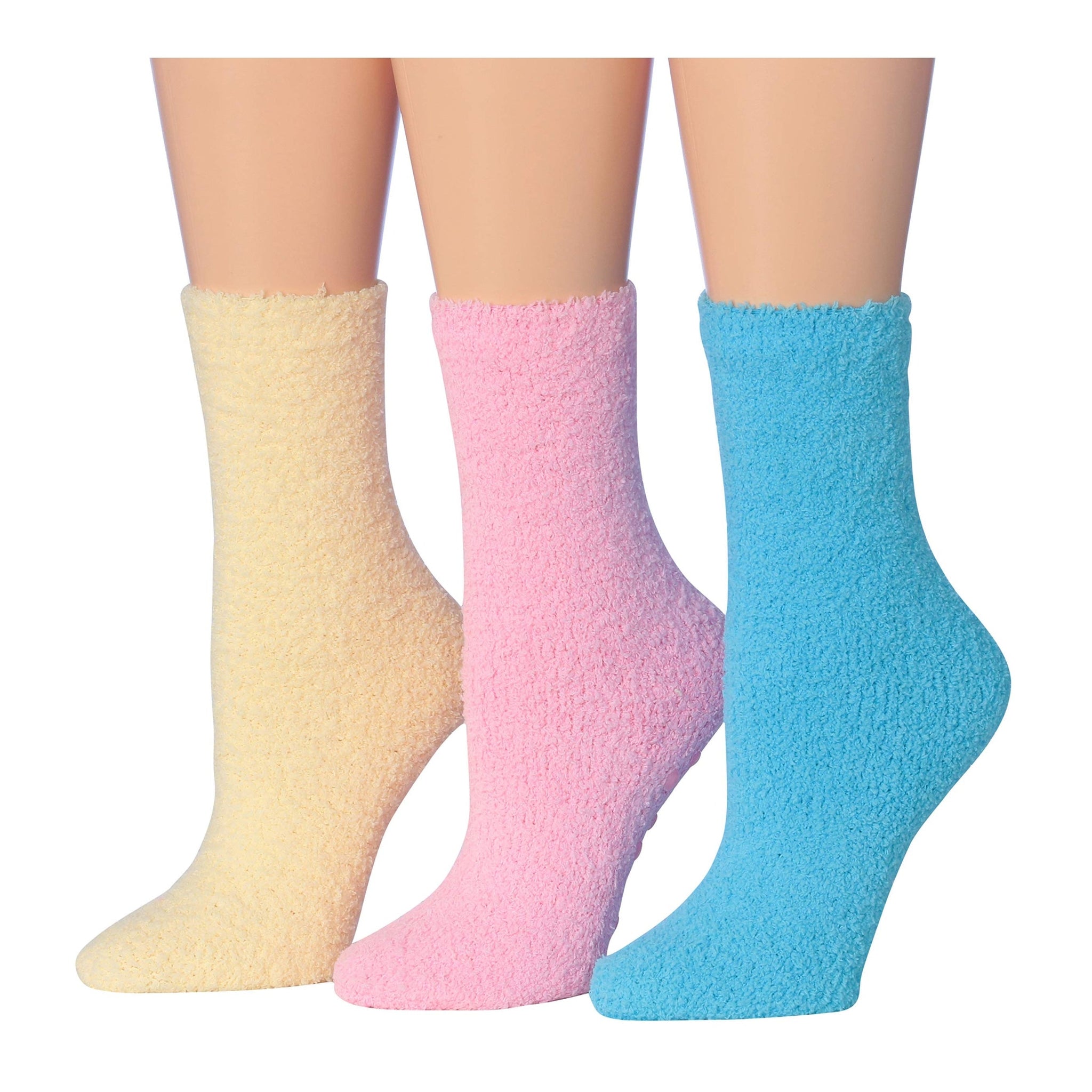 Women's 3 Pairs Cozy Microfiber Soft Anti-Skid Icy Lavender Colorful