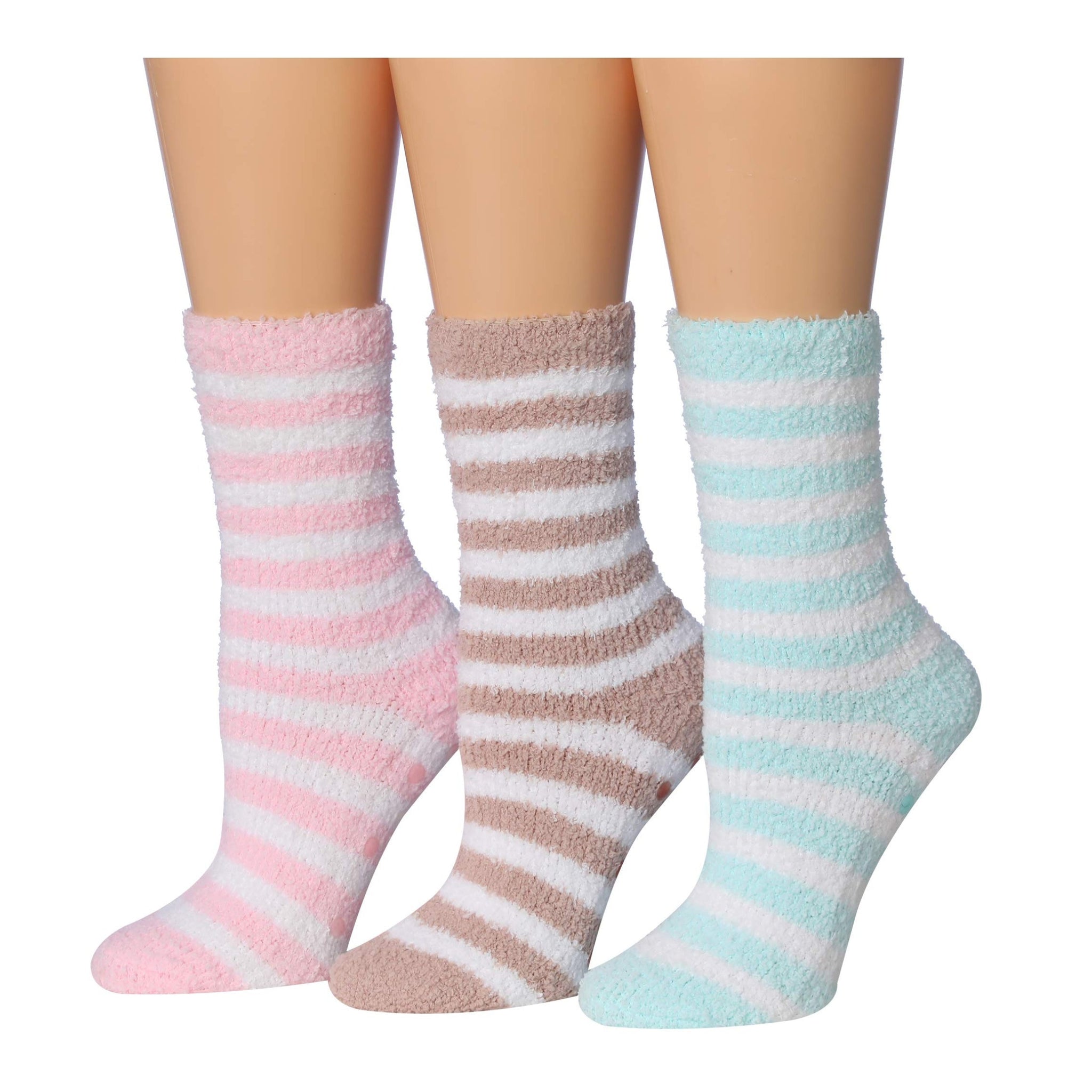 Women's 3 Pairs Cozy Microfiber Soft Anti-Skid Sunny Sorbet Colorful
