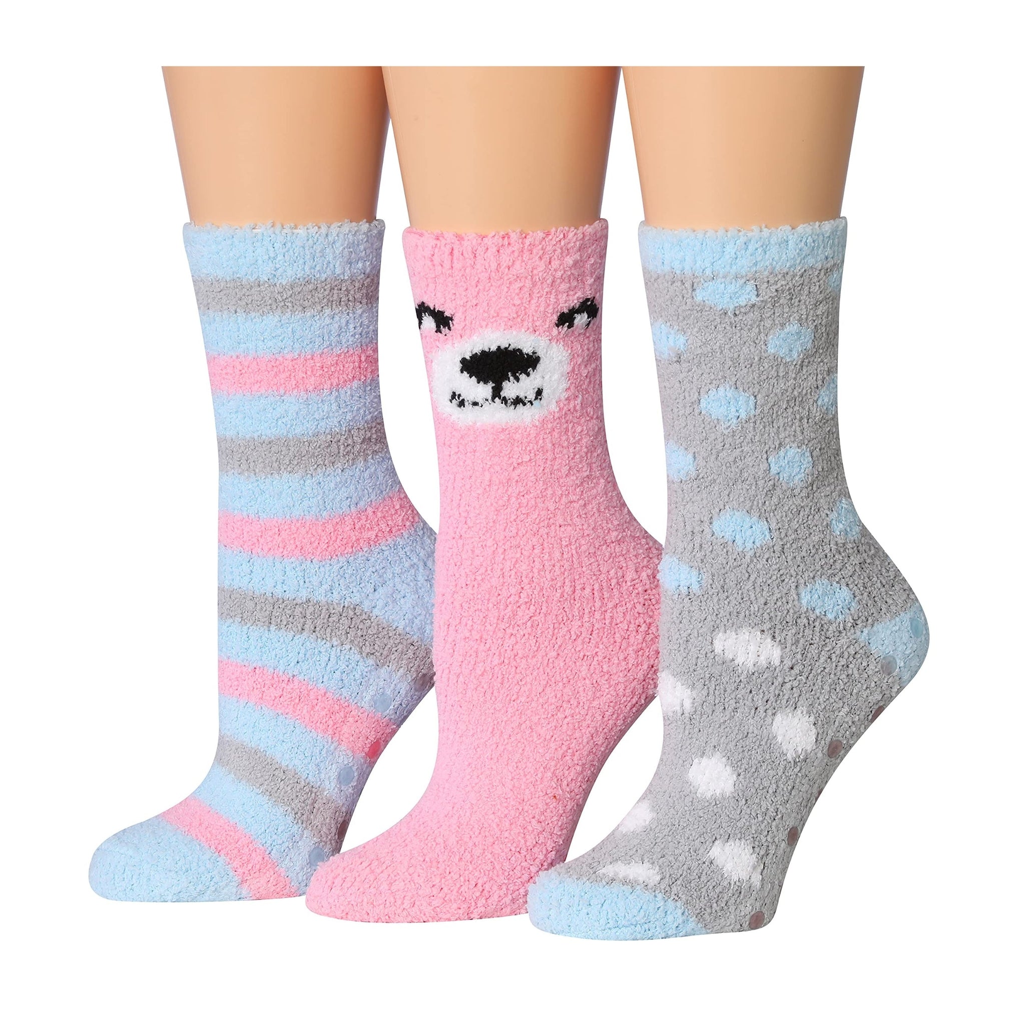 Women's 3 Pairs Cozy Microfiber Soft Anti-Skid Oceanic Stripes