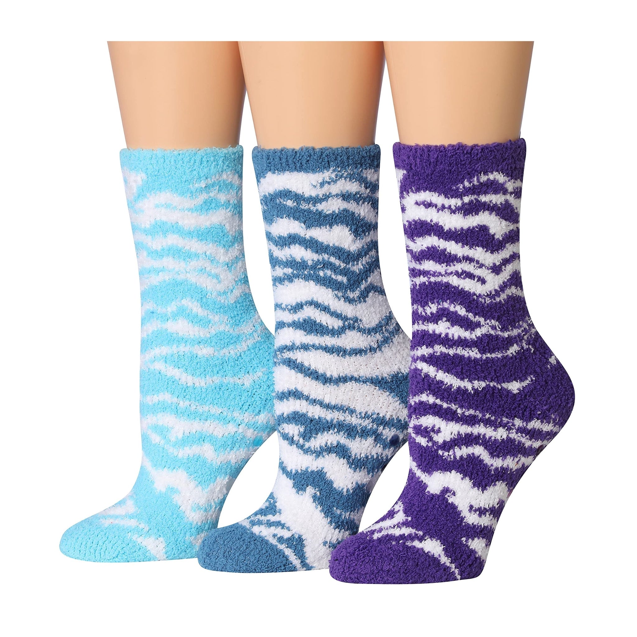 Women's 3 Pairs Cozy Microfiber Soft Anti-Skid Exotic Leopard Colorful