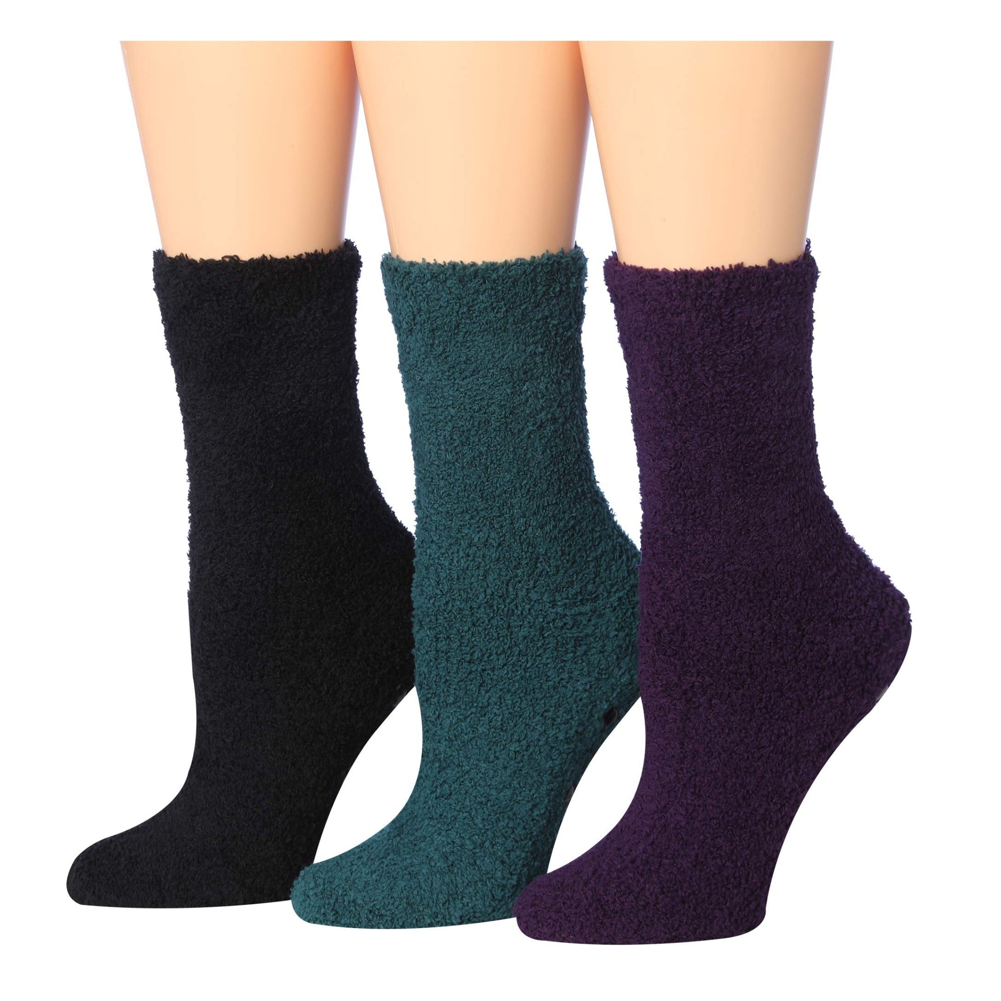 Women's 3 Pairs Cozy Microfiber Soft Anti-Skid Emerald Elegance