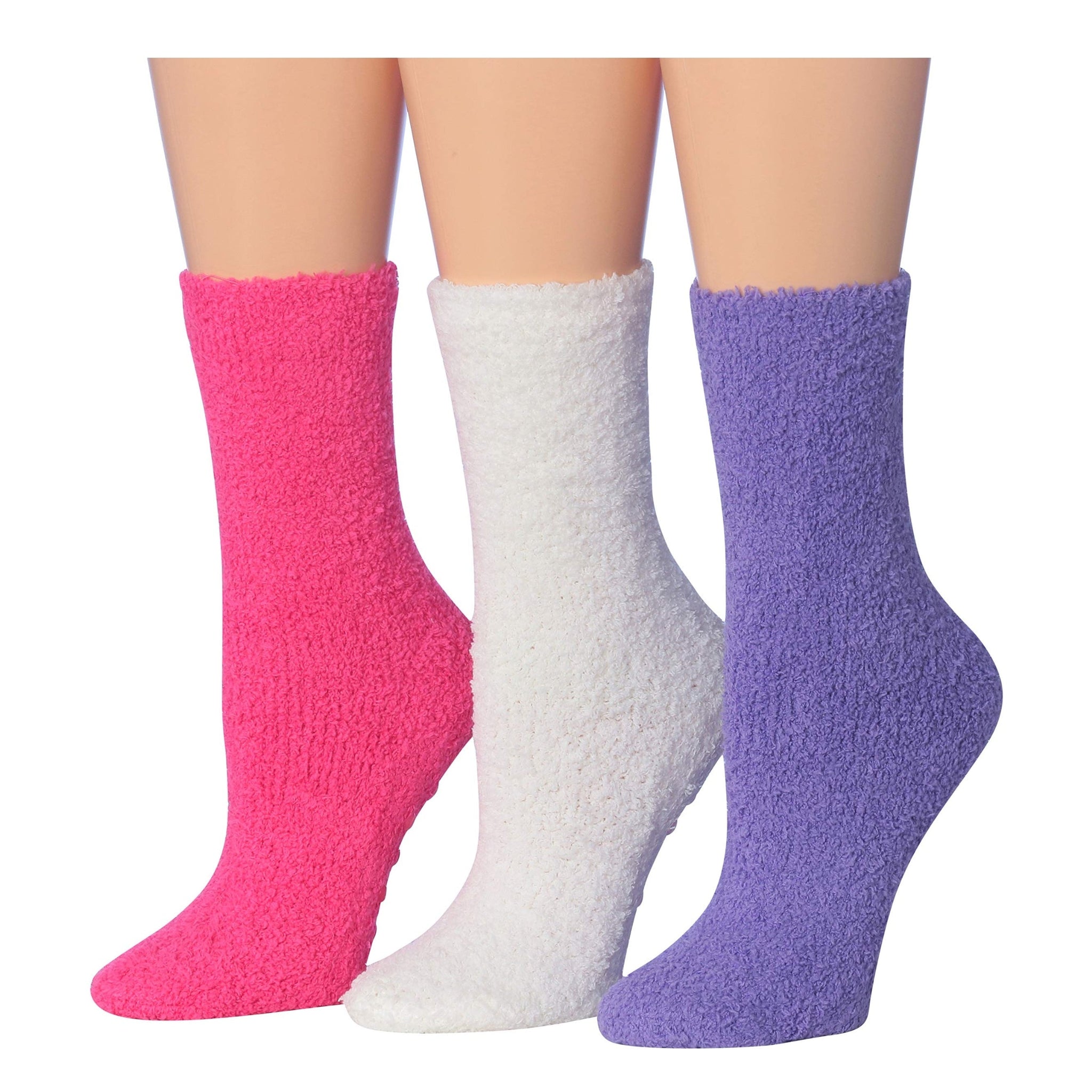Women's 3 Pairs Cozy Microfiber Soft Anti-Skid Marshmallow Blush