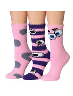Women's 3 Pairs Cozy Microfiber Soft Anti-Skid Polka Paradise Colorful