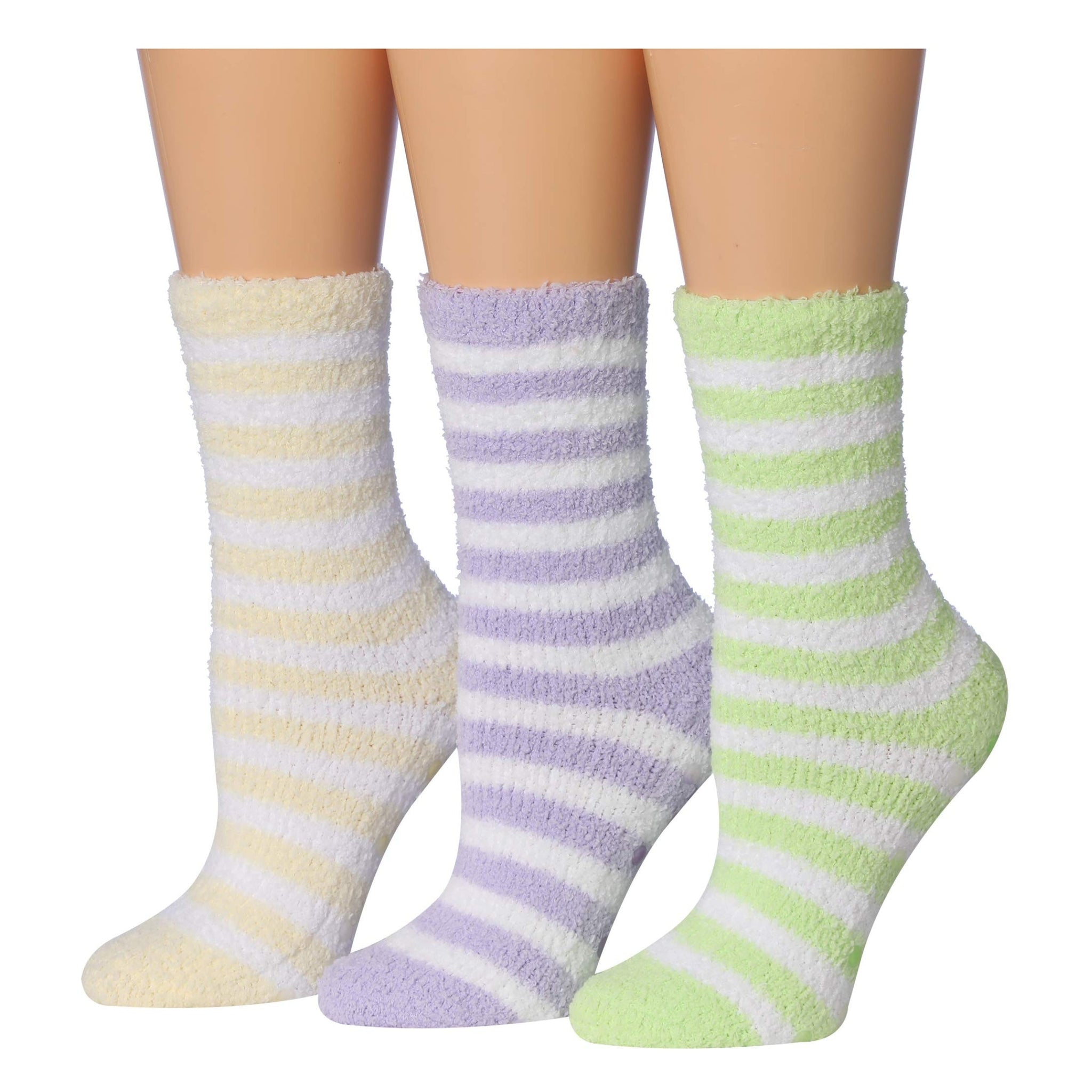 Women's 3 Pairs Cozy Microfiber Soft Anti-Skid Cotton Candy Carnival