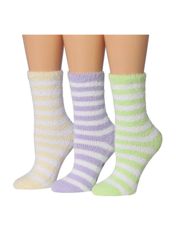 Women's 3 Pairs Cozy Microfiber Soft Anti-Skid Cotton Candy Carnival