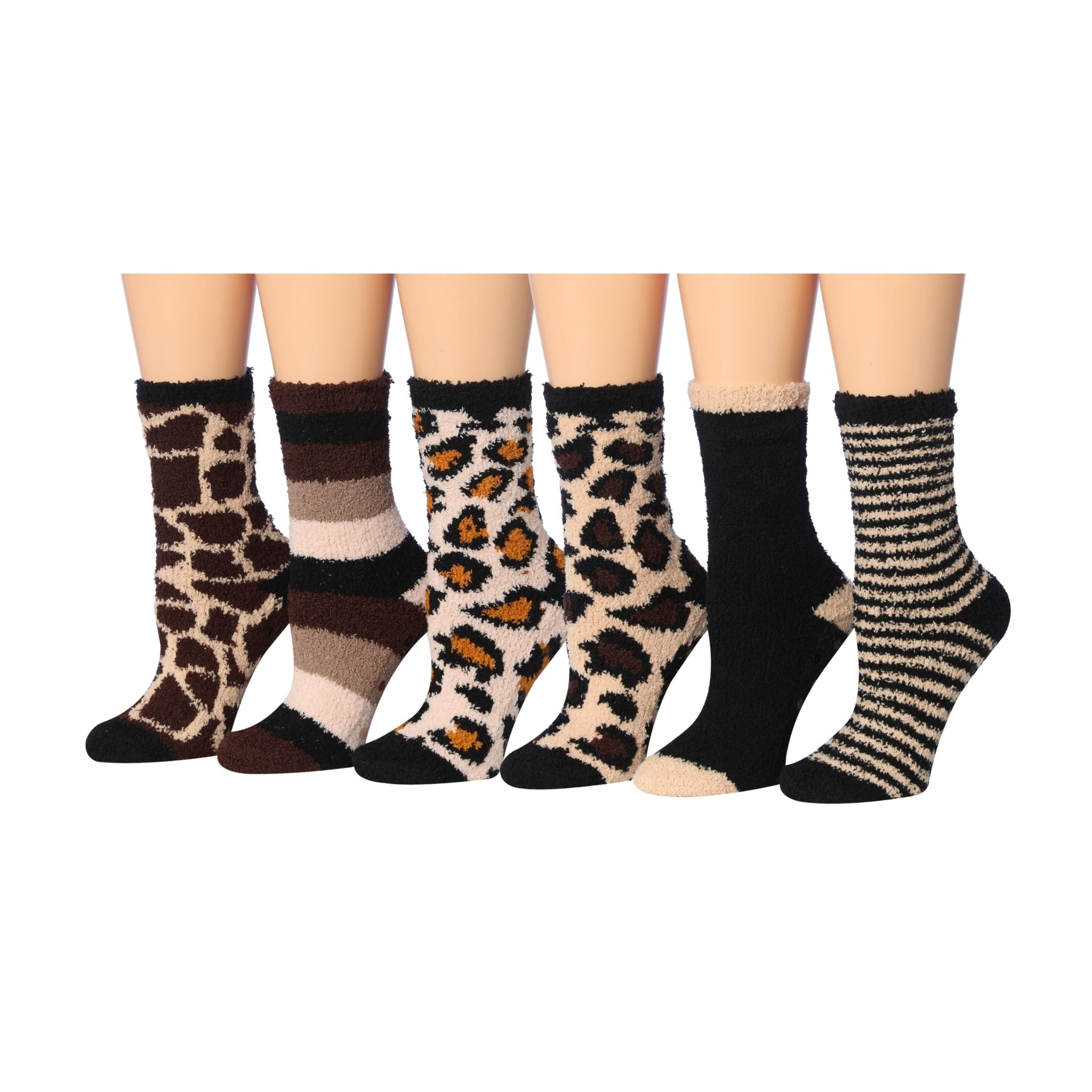 Women's 6 Pairs Cozy Microfiber Soft Anti-Skid Wild Essence Colorful