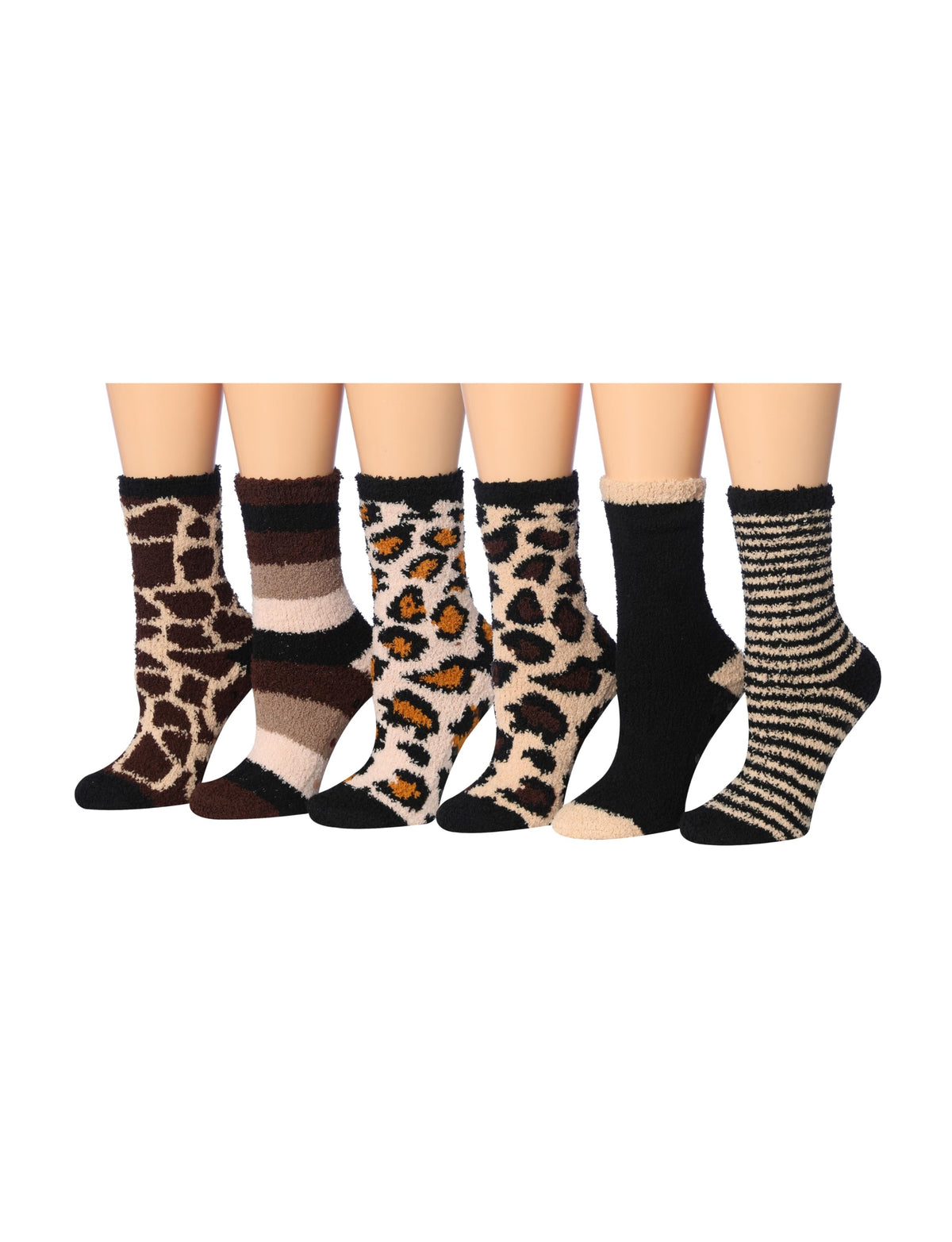 Women's 6 Pairs Cozy Microfiber Soft Anti-Skid Wild Essence Colorful