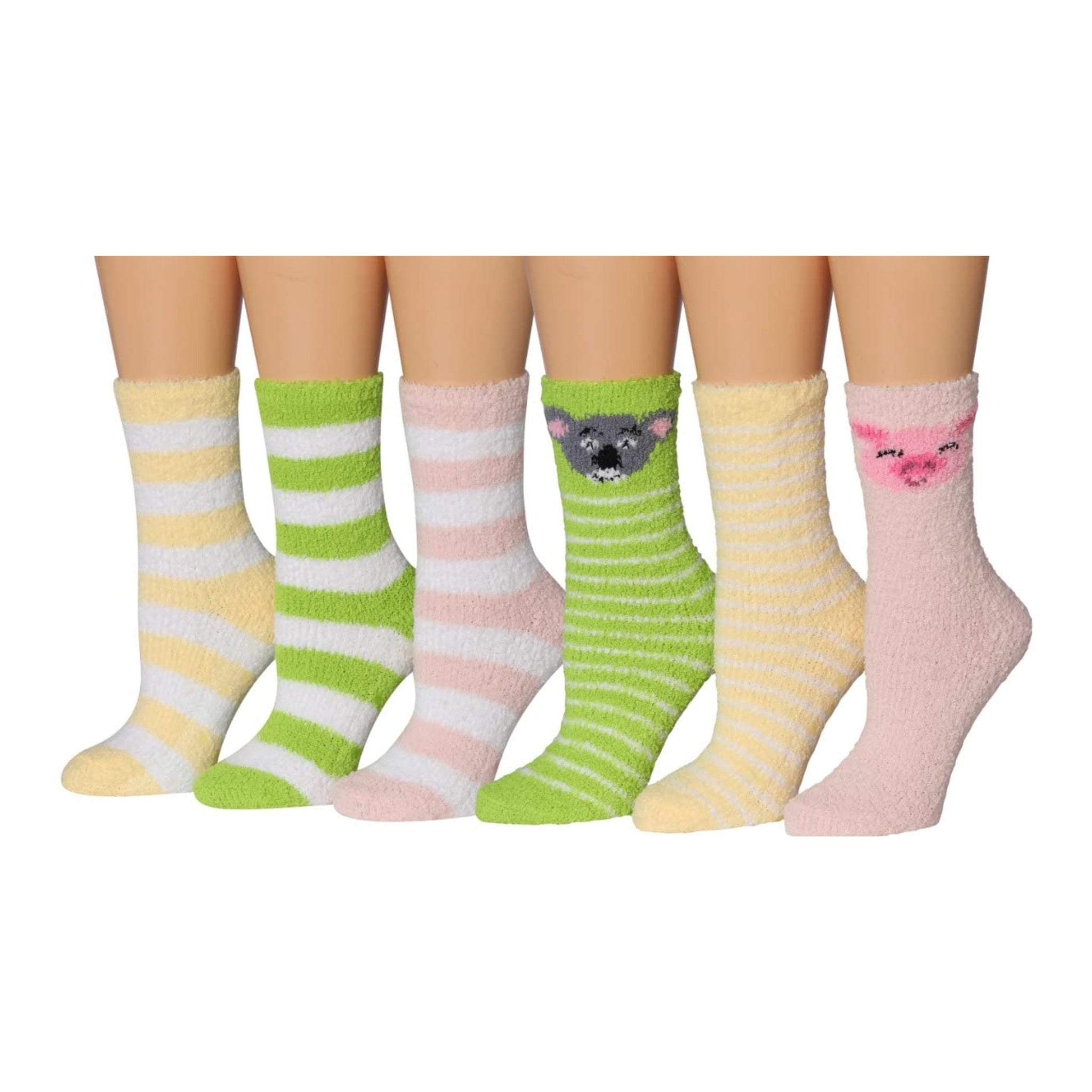 Women's 6 Pairs Cozy Microfiber Soft Anti-Skid Colorful Patterned