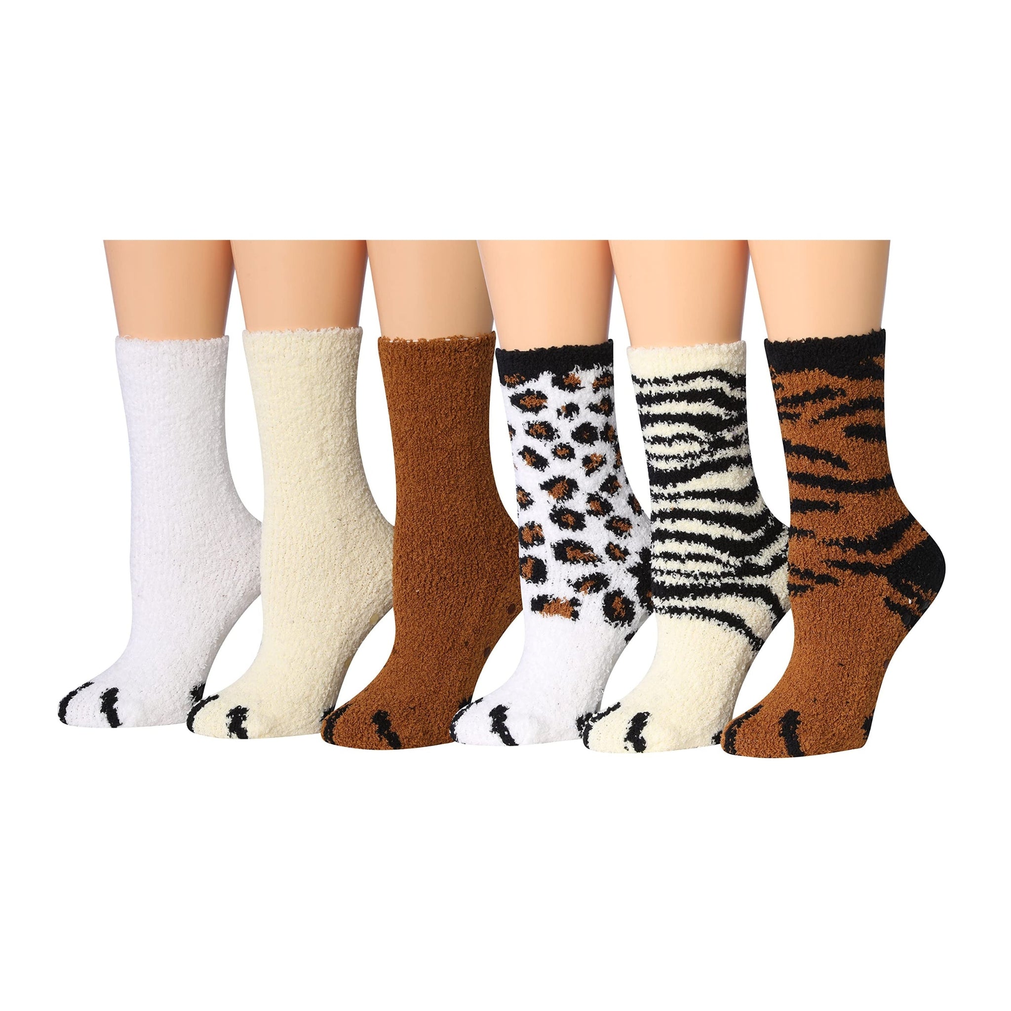 Women's 6 Pairs Cozy Microfiber Soft Anti-Skid Wild Humor Colorful