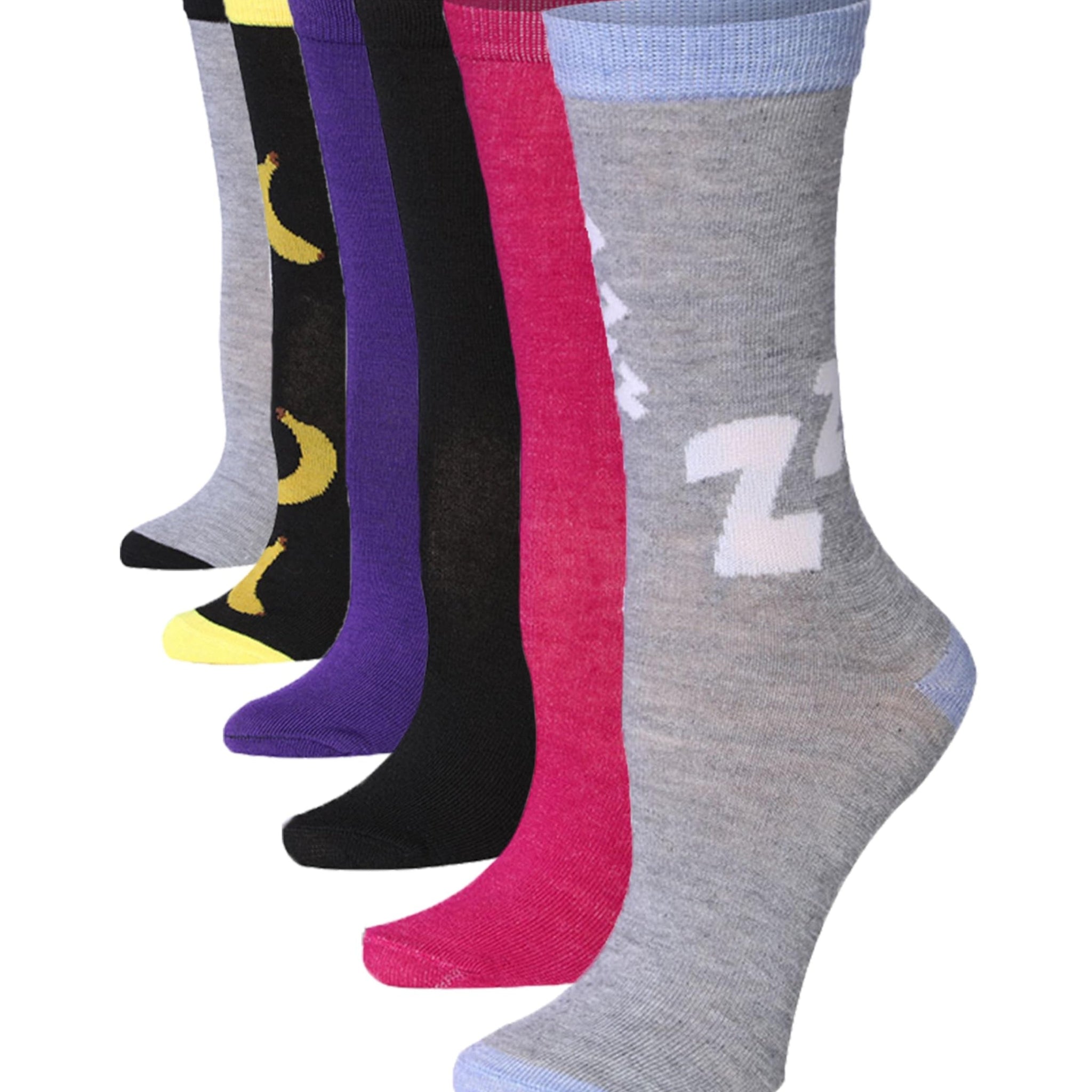 Women's 6-Pairs Colorful Patterned Playtime Classic Funky Patterned