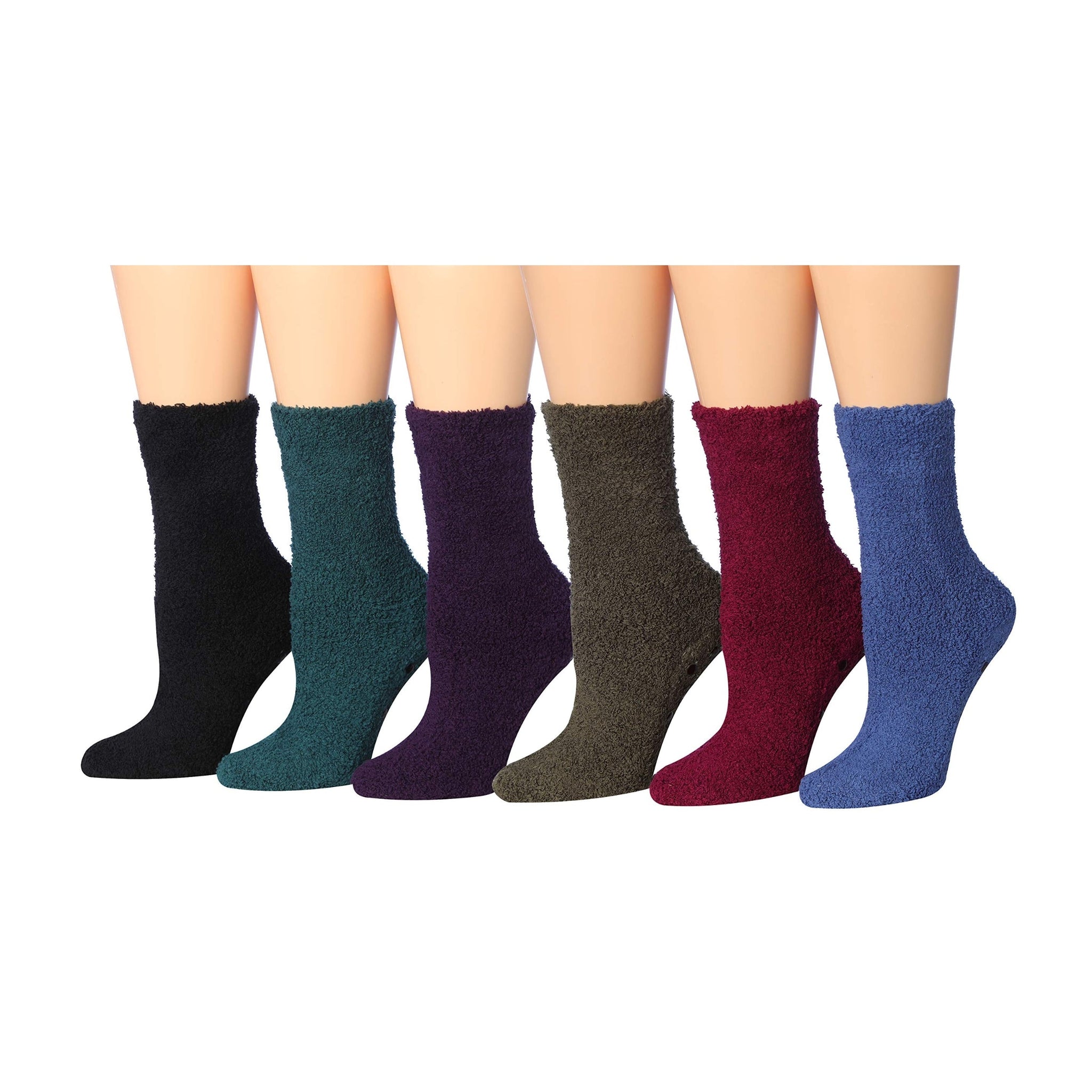 Women's 6 Pairs Cozy Microfiber Soft Anti-Skid Mystic Aura Colorful